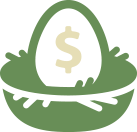 Money basket icon
